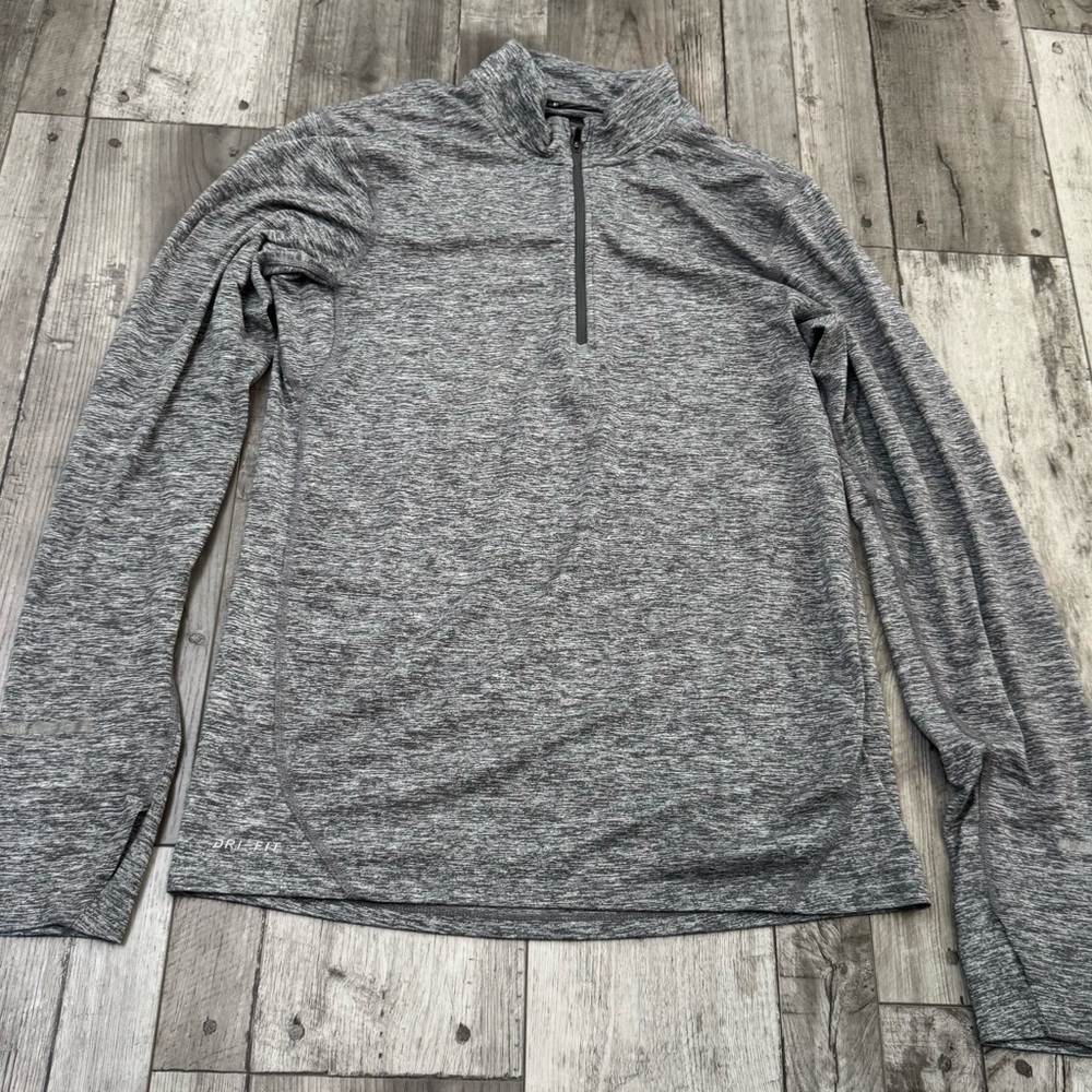 Nike Mens Small Element Half-Zip Heathered Gray Reflective Jacket Pullover Top